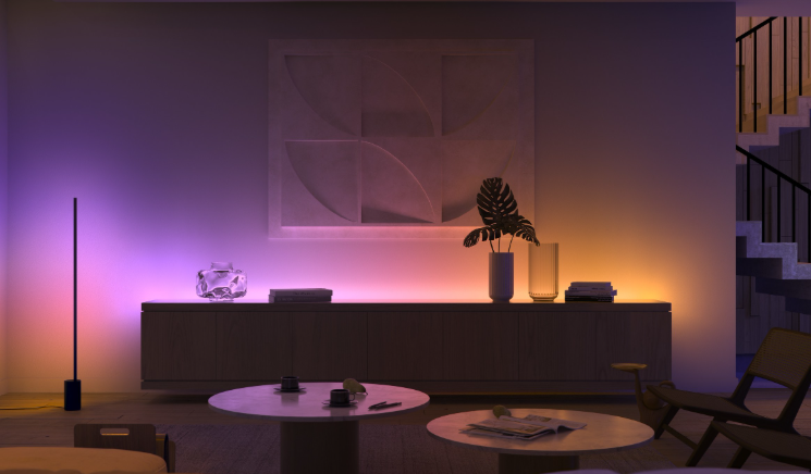 Cafe interior with pendant row